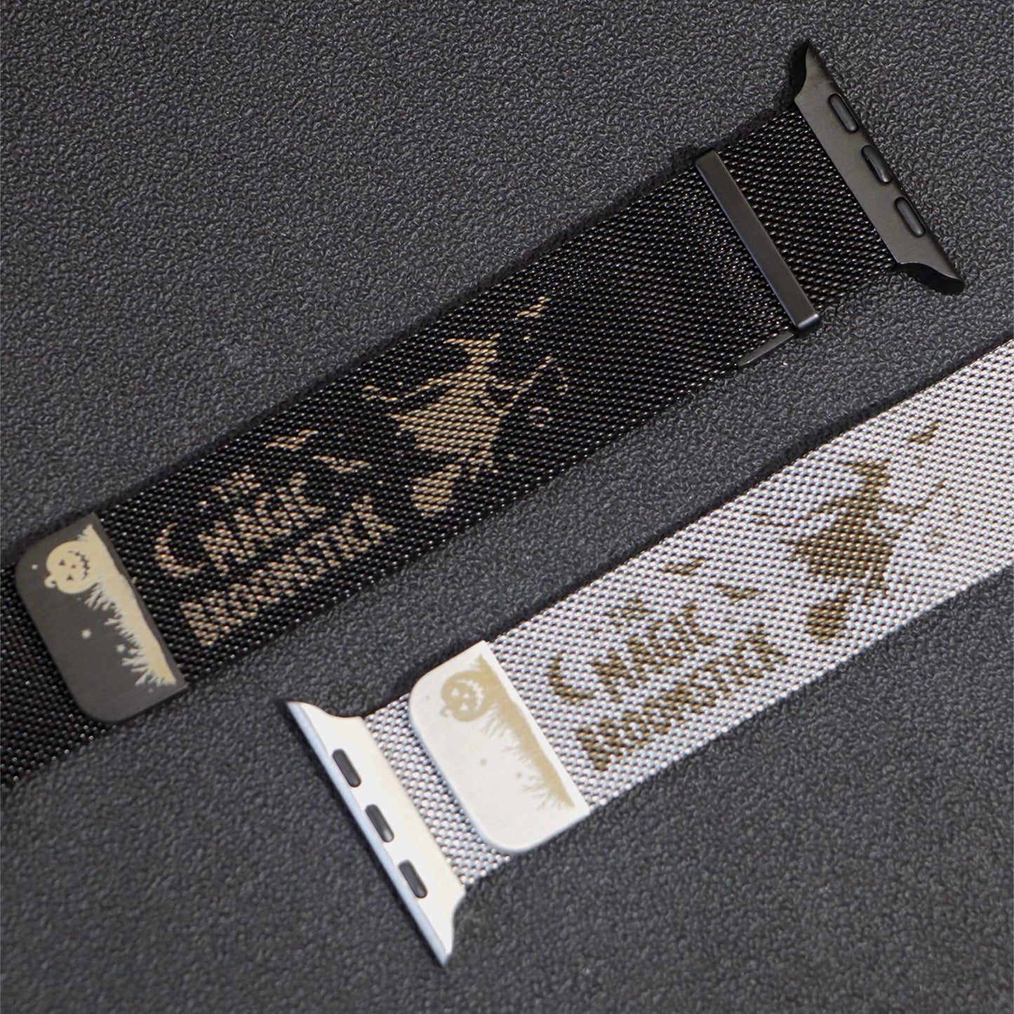 Halloween Carved Milanese Double magnetic suction Apple Watch Band(Silver)| Kalebol®