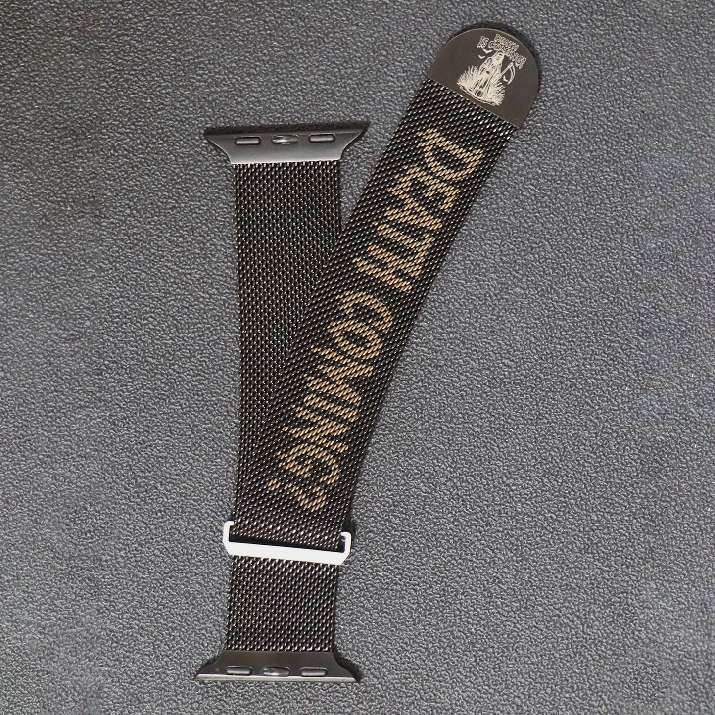 Halloween Carved Milanese Semi-circular Magnetic Apple Watch Band(Black)| Kalebol®