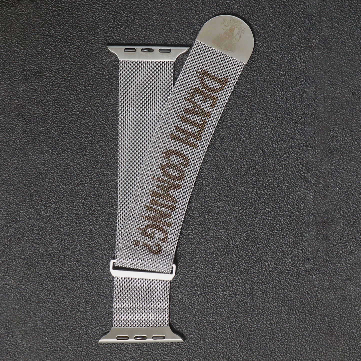 Halloween Carved Milanese Semi-circular Magnetic Apple Watch Band(Silver)| Kalebol®