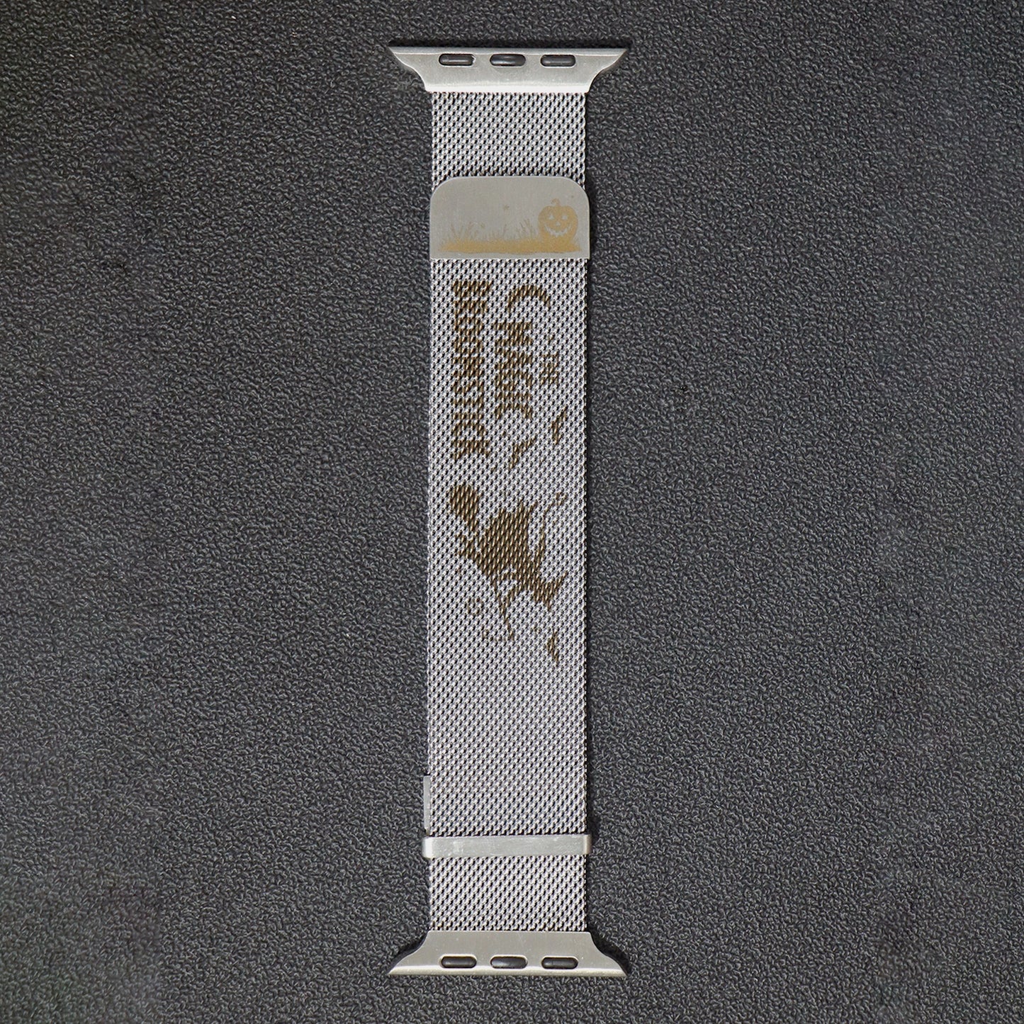 Halloween Carved Milanese Double magnetic suction Apple Watch Band(Silver)| Kalebol®