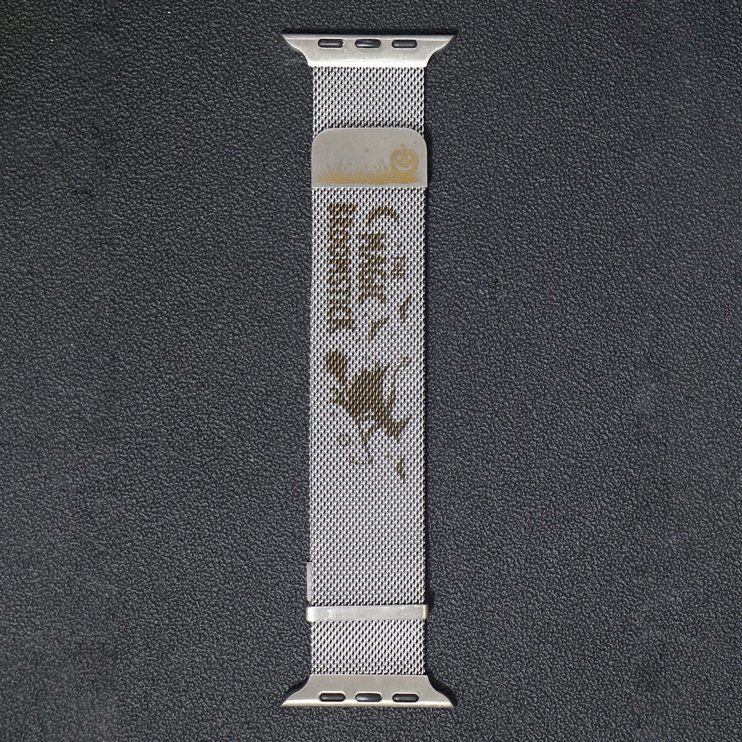 Halloween Carved Milanese Double magnetic suction Apple Watch Band(Silver)| Kalebol®