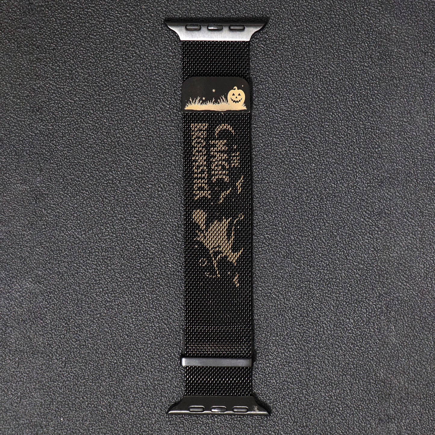Halloween Carved Milanese Double magnetic suction Apple Watch Band(Black)| Kalebol®