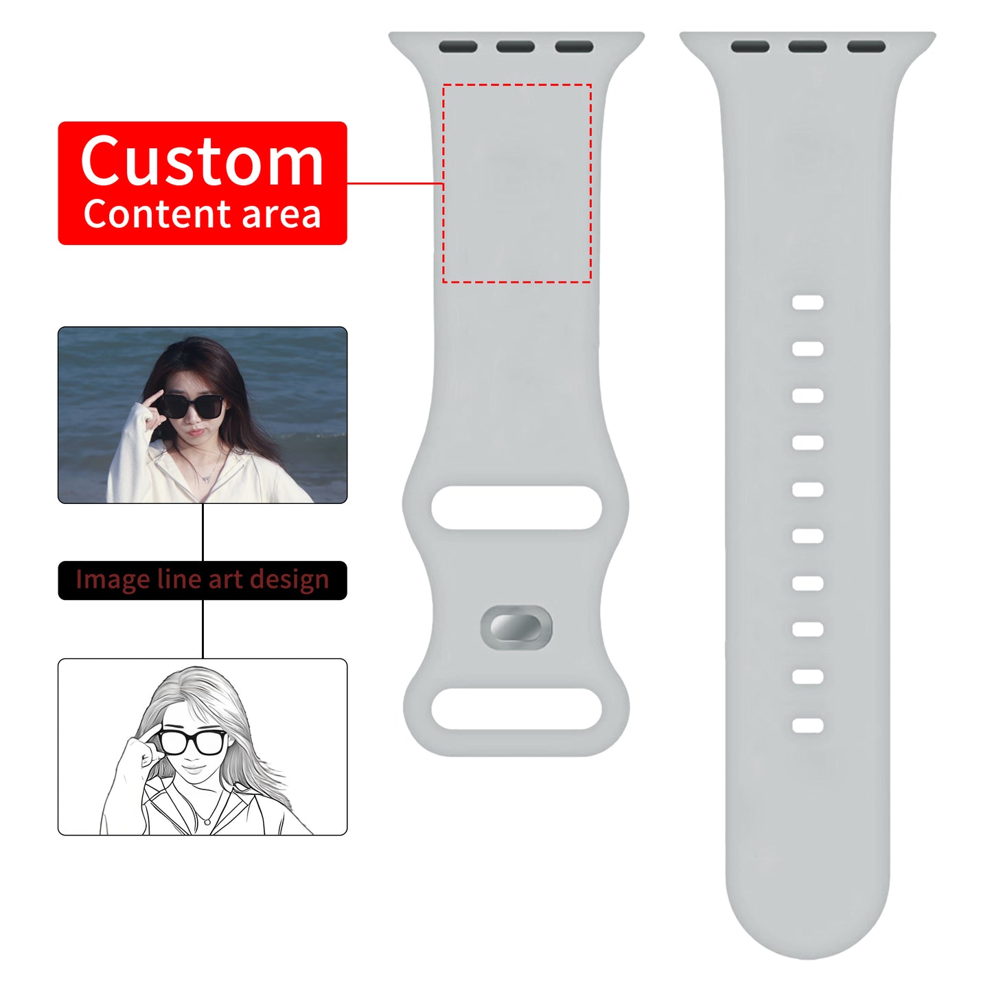 For Apple Watch Silicone Band diy | Kalebol®