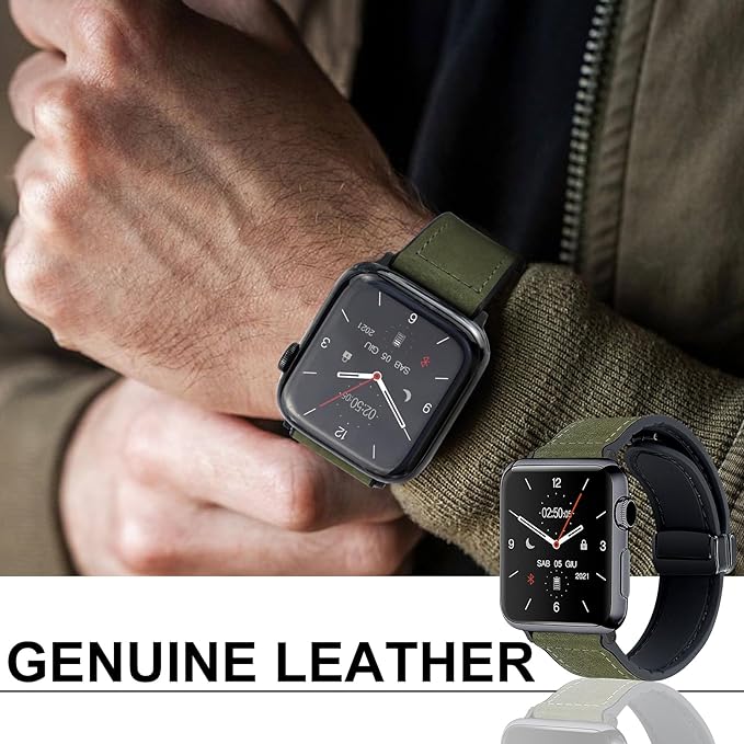 DlY Apple Silicone leather magnetic watch strap