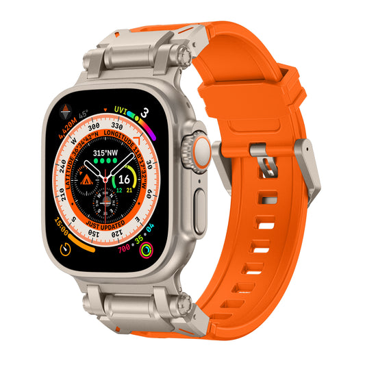 Kalebol For Apple Watch Outdoor mechanical style titanium buckle strap