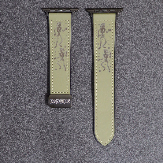 Halloween Carved Silicone sticker magnetic Apple Watch Band（Army Green)| Kalebol®