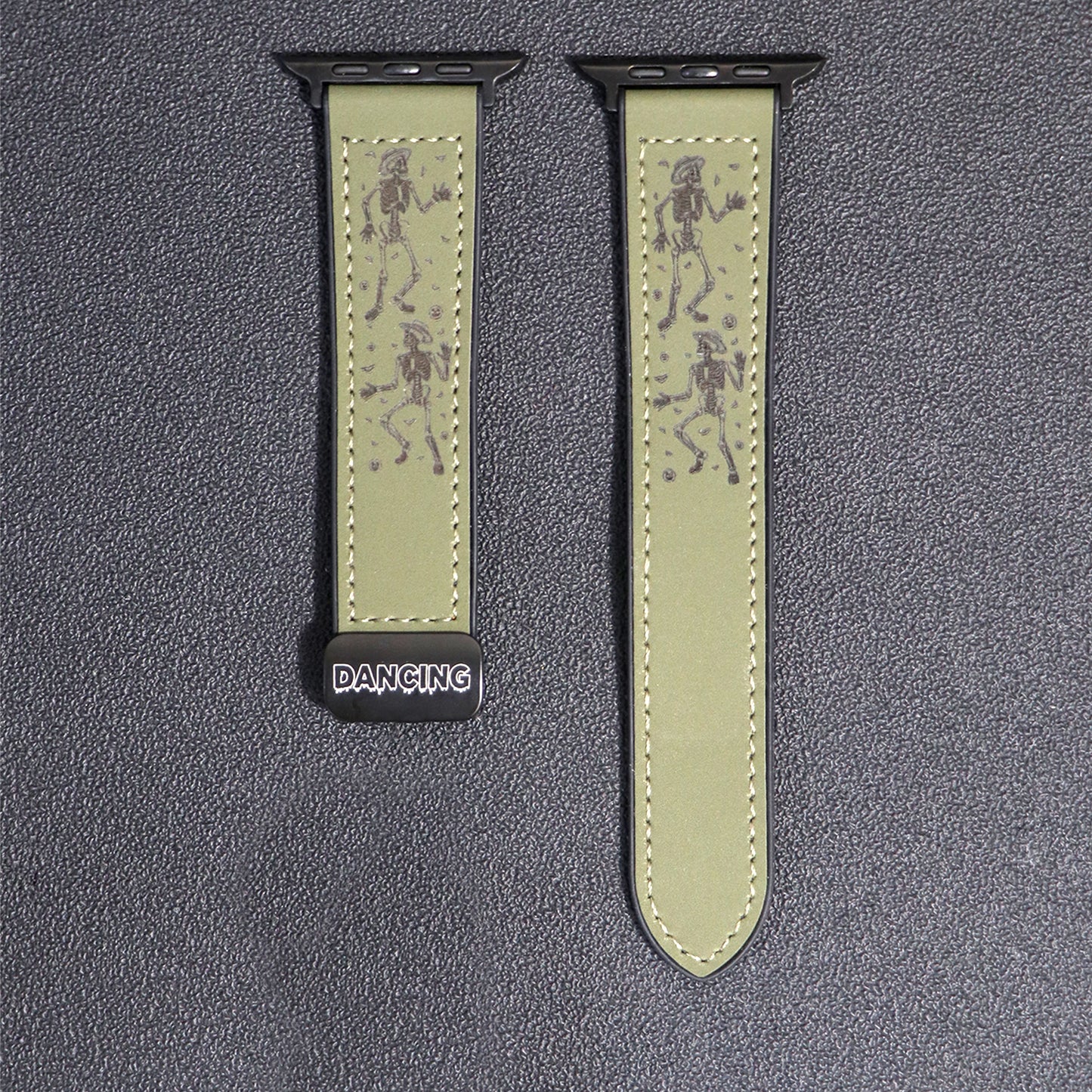 Halloween Carved Silicone sticker magnetic Apple Watch Band（Army Green)| Kalebol®