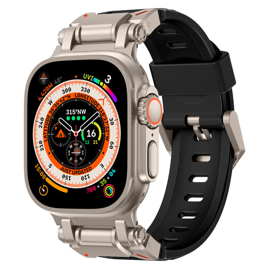 Kalebol For Apple Watch Outdoor Metal + Fluororubber Titanium Buckle Strap