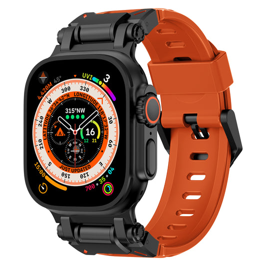 Kalebol For Apple Watch Outdoor Metal + Fluororubber Black Buckle Strap