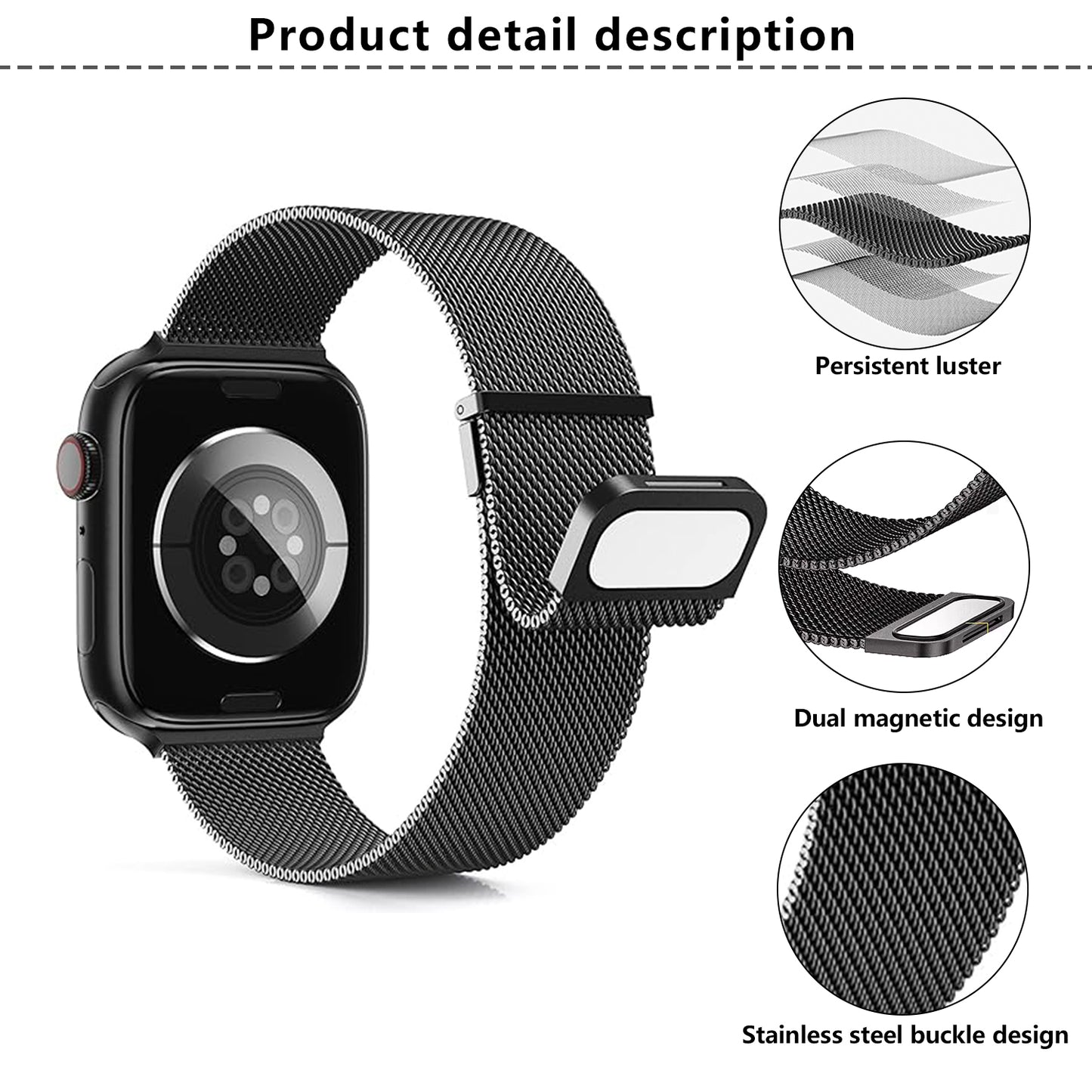 For Apple watch Double magnetic Milanese diy | Kalebol®