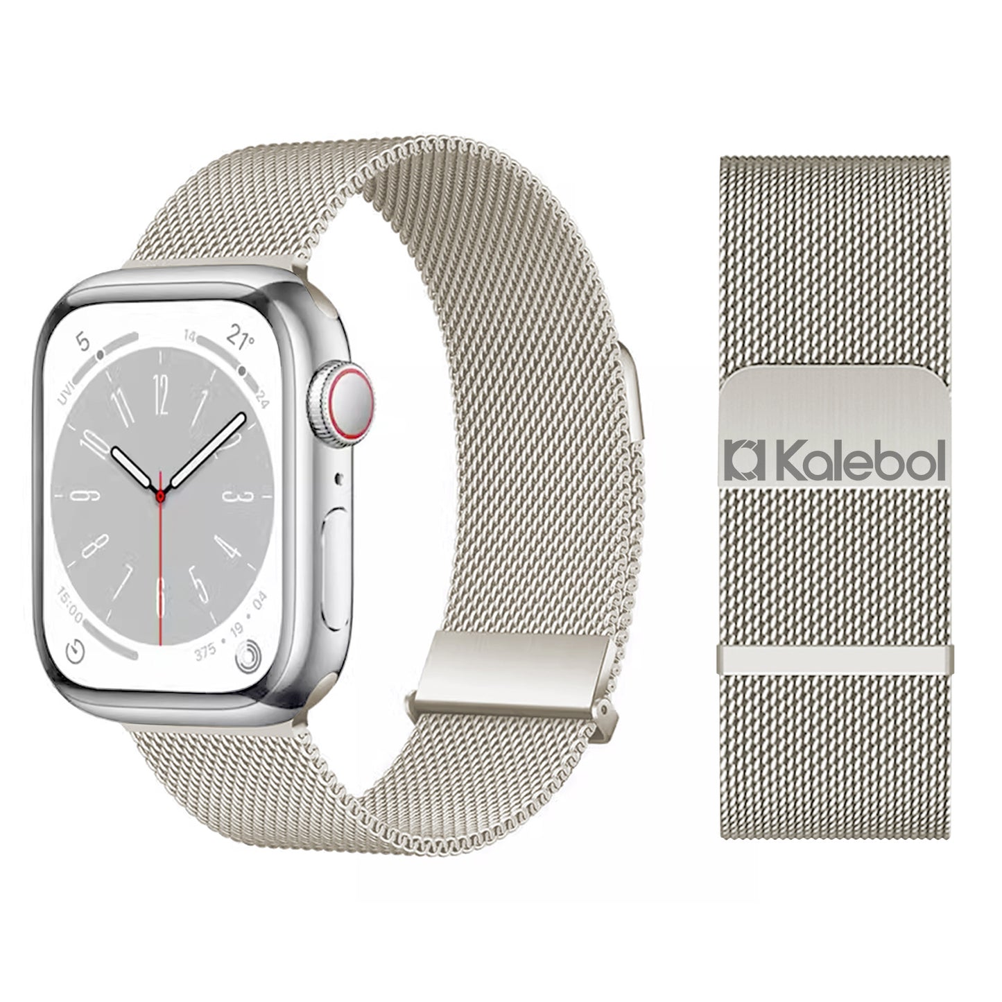 For Apple Watch Double-Junction Milanese Double-Magnetic Stainless Steel Strap