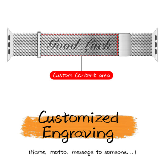 For Apple watch Double magnetic Milanese Text diy | Kalebol®