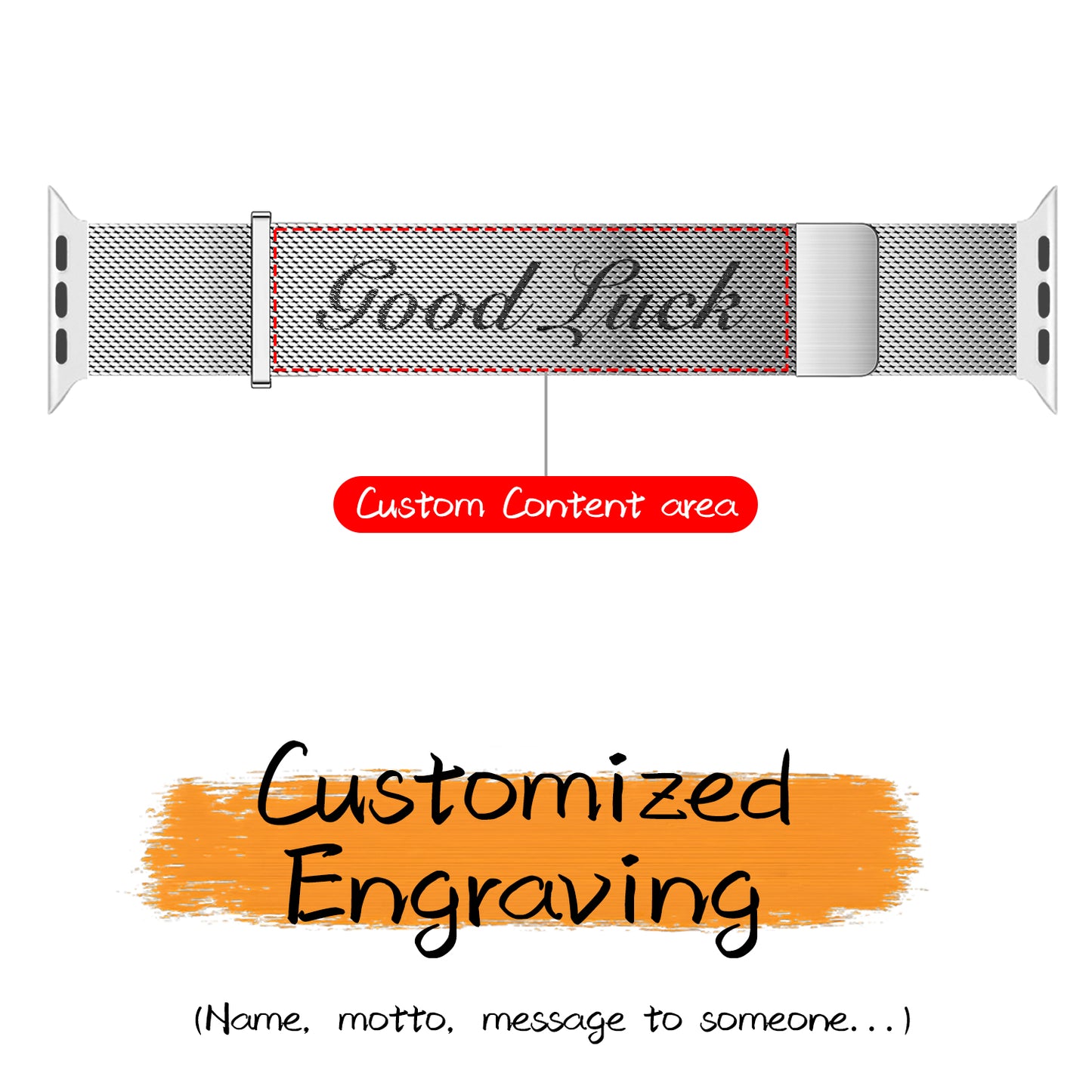 For Apple watch Double magnetic Milanese Text diy | Kalebol®