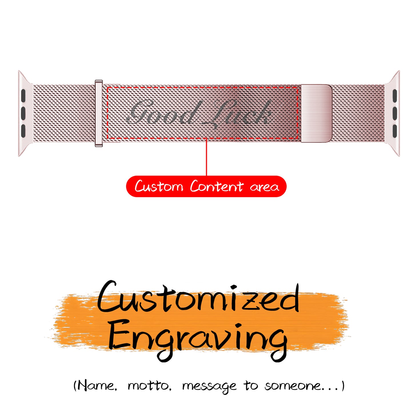 For Apple watch Double magnetic Milanese Text diy | Kalebol®