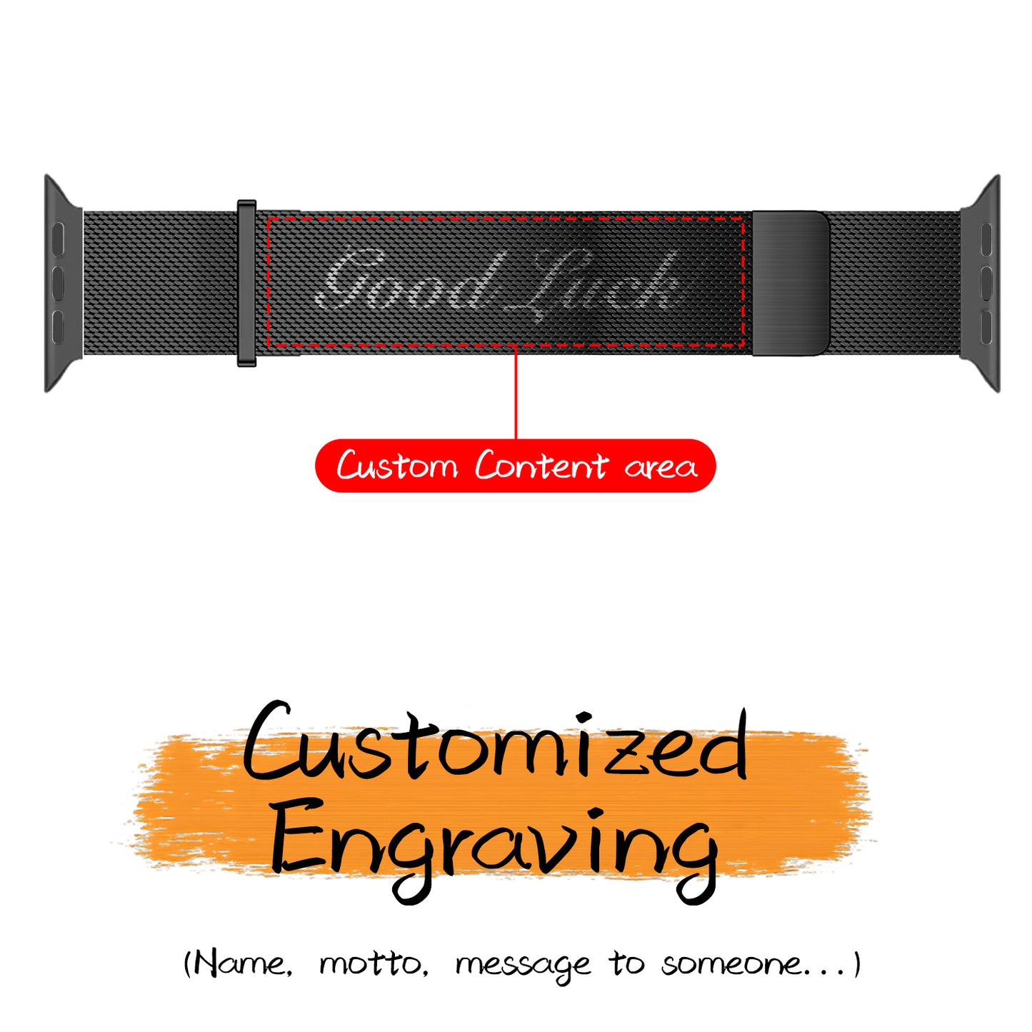 For Apple watch Double magnetic Milanese Text diy | Kalebol®