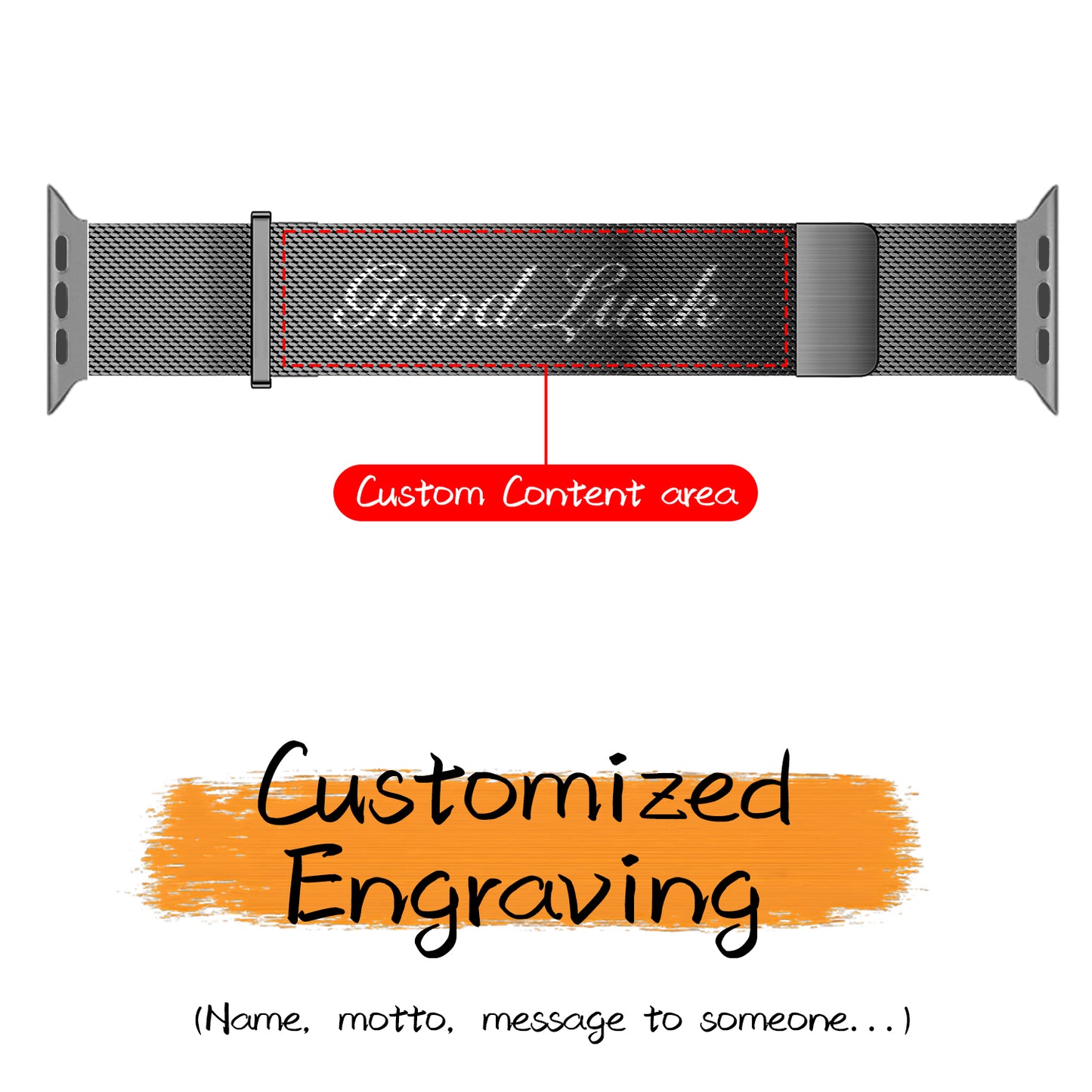 For Apple watch Double magnetic Milanese Text diy | Kalebol®