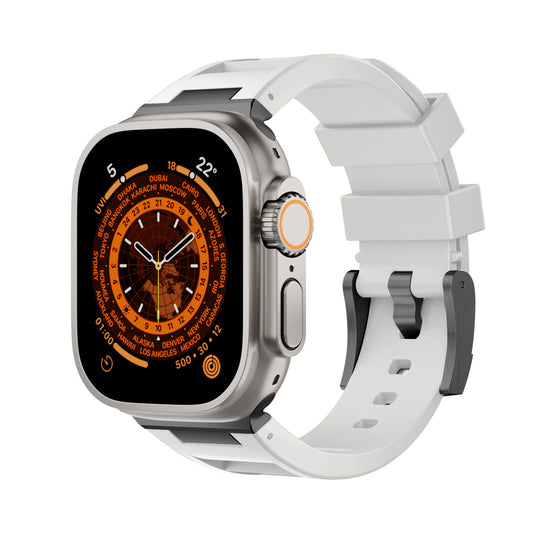 Kalebol For Apple Watch MR Black Pin Buckle Silicone Strap