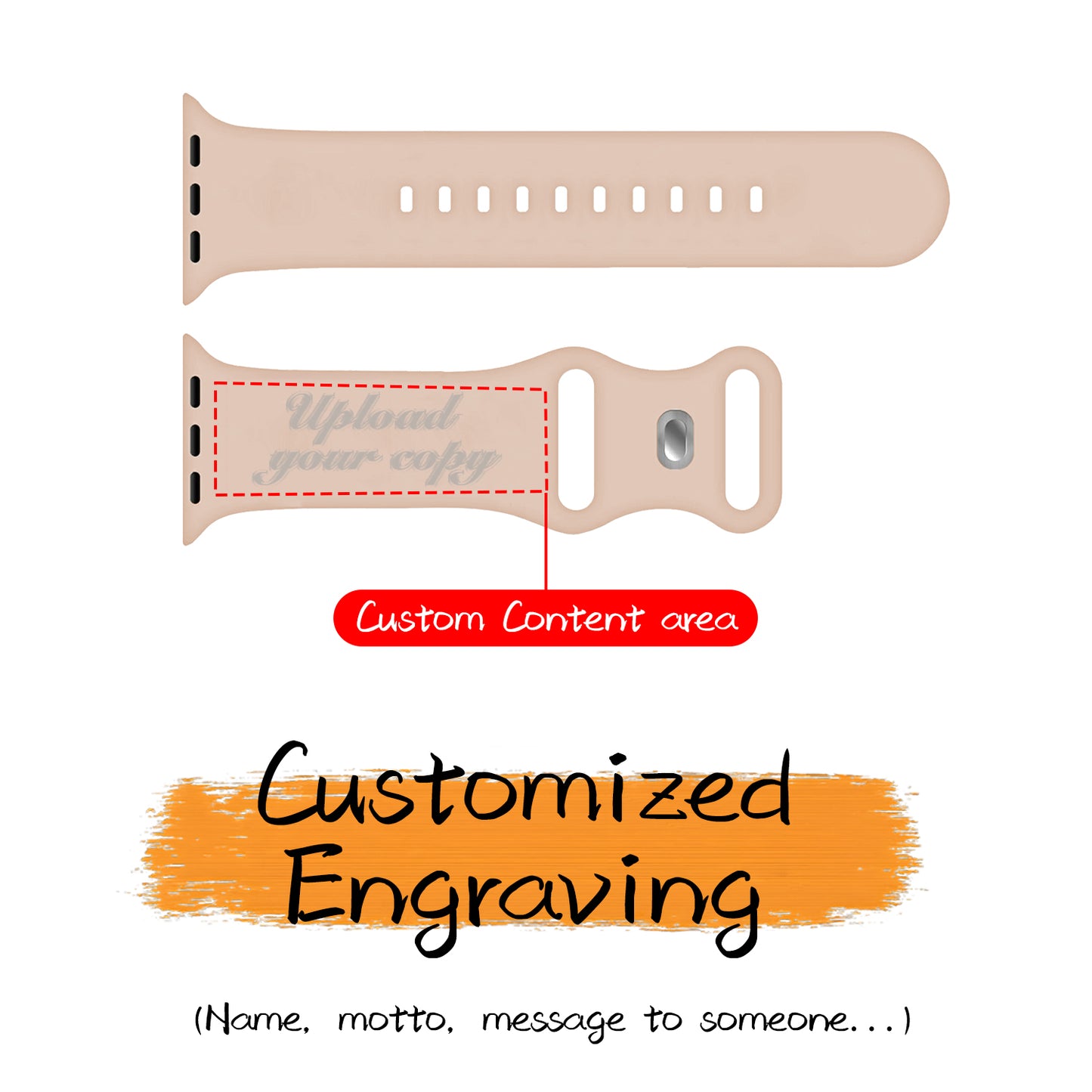 For Apple Watch Silicone Band text DIY | Kalebol®