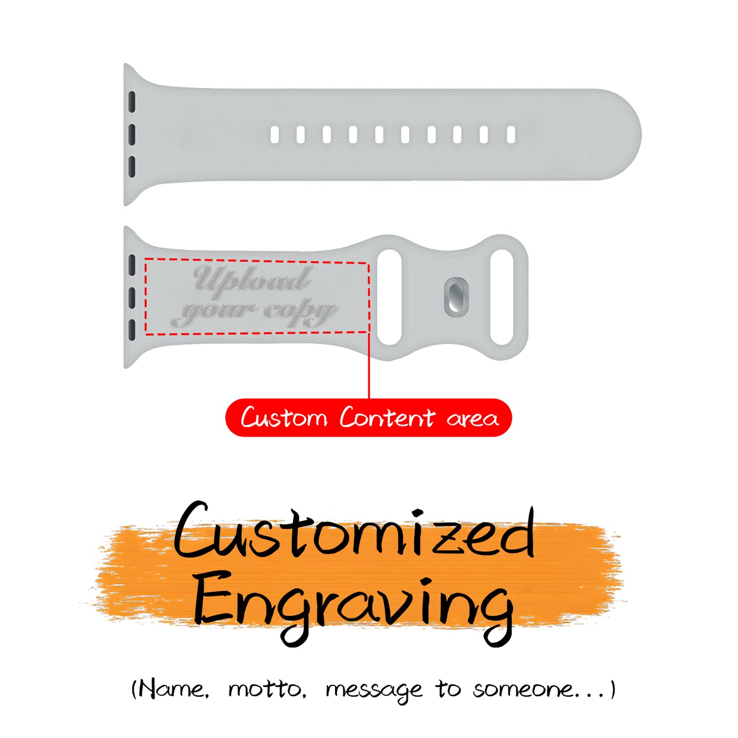 For Apple Watch Silicone Band text DIY | Kalebol®