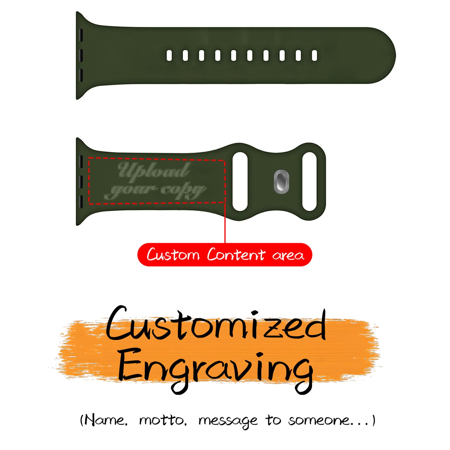 For Apple Watch Silicone Band text DIY | Kalebol®