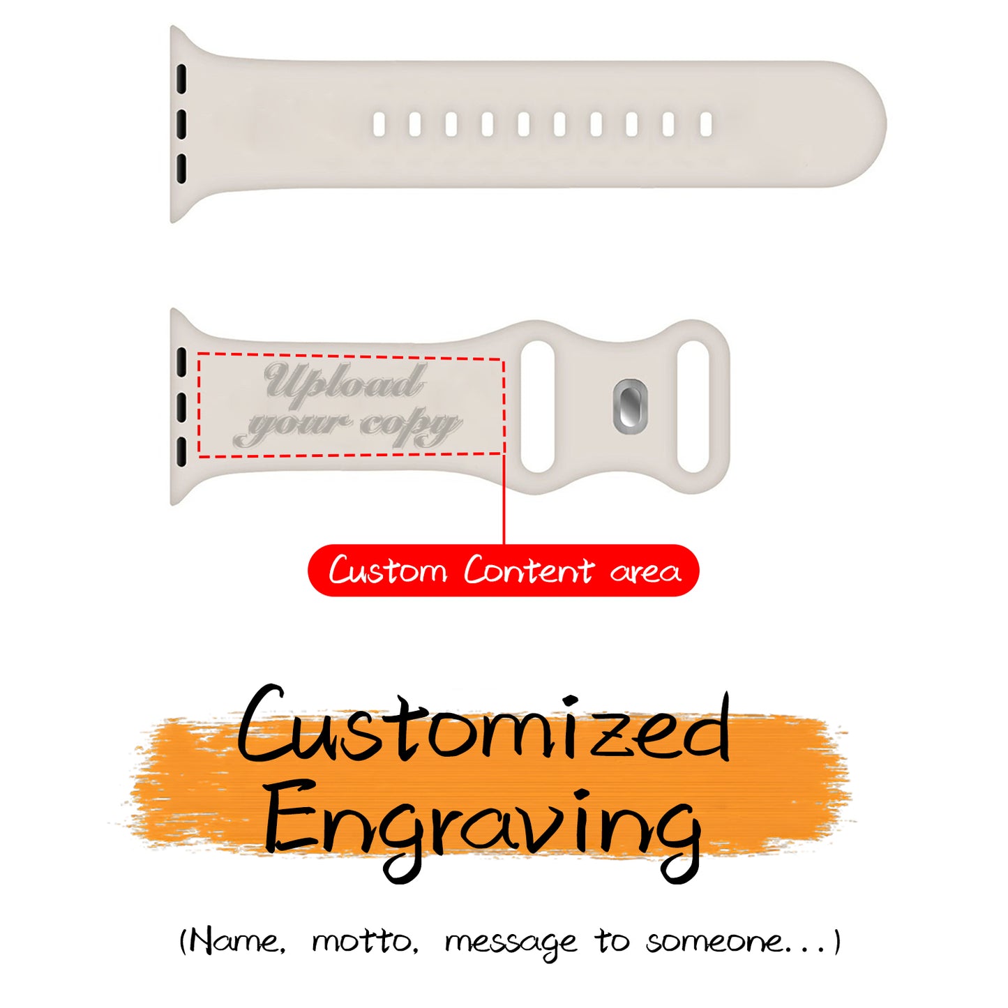 For Apple Watch Silicone Band text DIY | Kalebol®