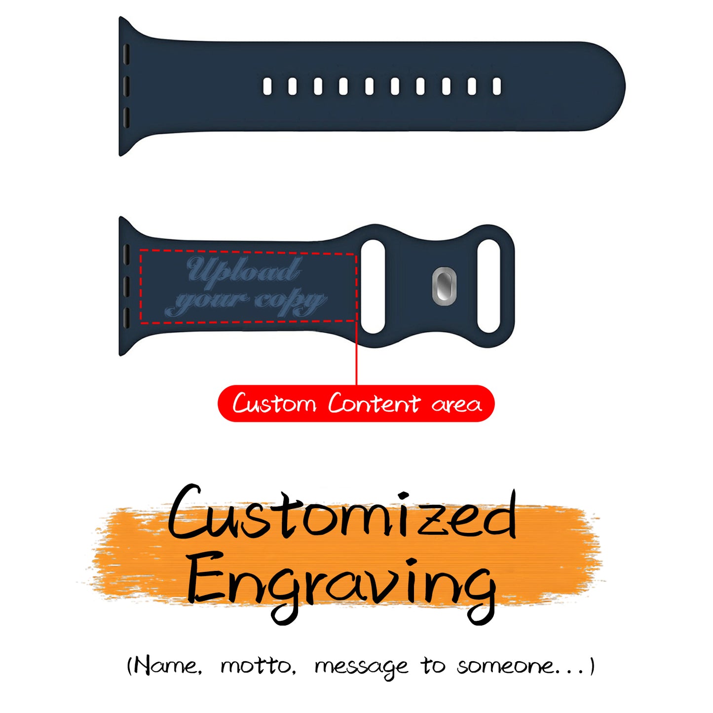 For Apple Watch Silicone Band text DIY | Kalebol®