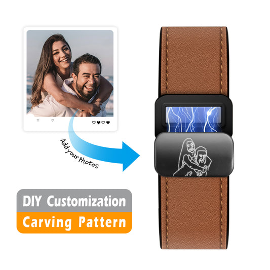 For Apple watch Silicone leather magnetic strap DlY | Kalebol®