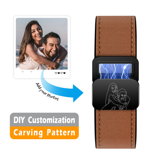 DlY Apple Silicone leather magnetic watch strap